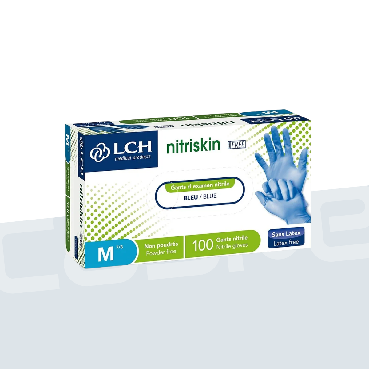 LCH Gant d'examen en nitrile BLEU NITRISKIN sans poudre