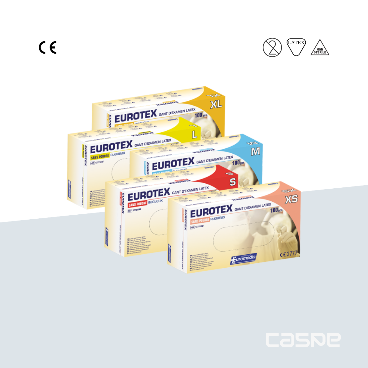 EUROMEDIS Onderzoekshandschoen latex EUROTEX poedervrij 240 mm